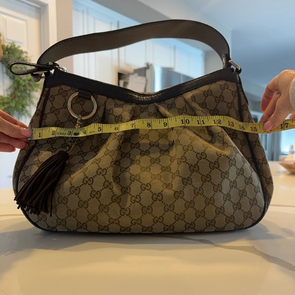 Gucci Monogram Canvas Sukey Hobo Bag + Gucci Original GG Wallet - AUTHENTIC - Picture 13 of 16